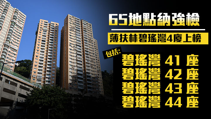 65地點納強檢屯門9廈在列 薄扶林碧瑤灣41座至44座上榜(附名單)
