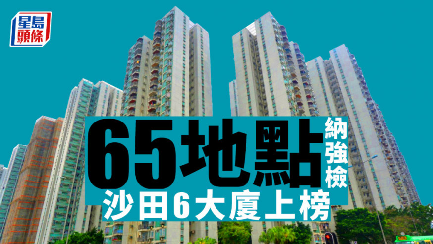 65地點納強檢沙田6廈上榜 包括第一城8座及蔚景園1座(附名單)