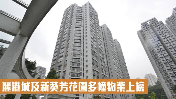 麗港城及新葵芳花園多幢物業上榜