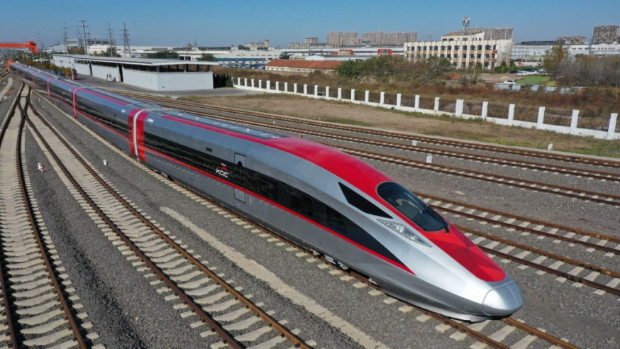 中國中車1766 | 雅萬高鐵高速動車組和綜合檢測列車在青島基地下線