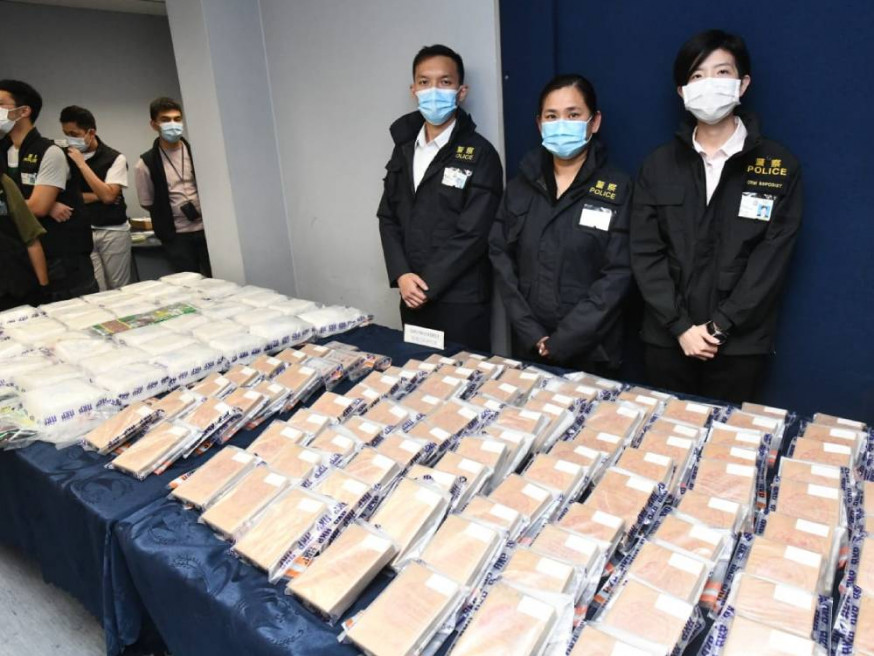 警方撿獲的毒品總值逾7,600萬港元。