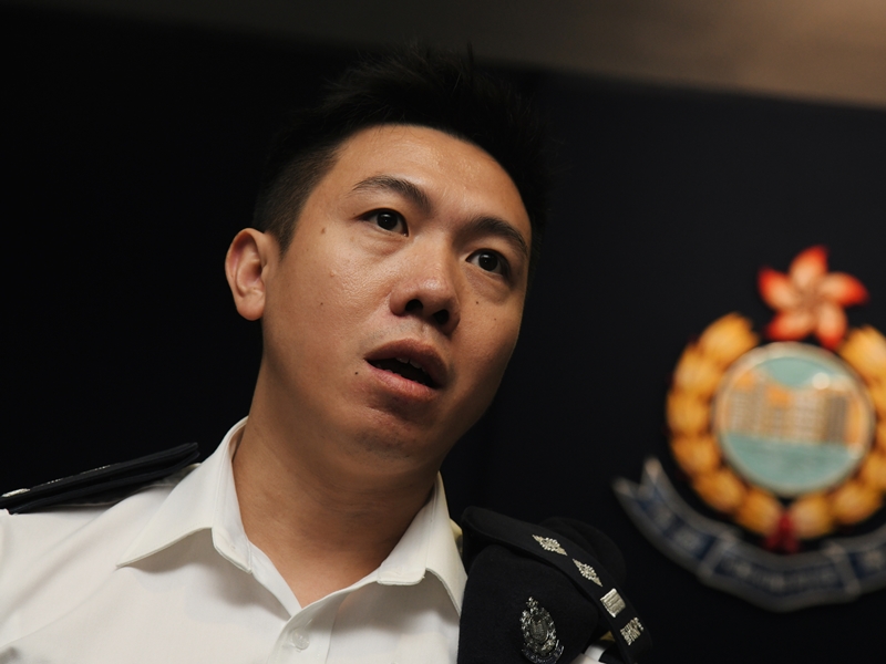 被鋼珠射傷的東九龍衝鋒隊指揮官黃家倫。何健勇攝