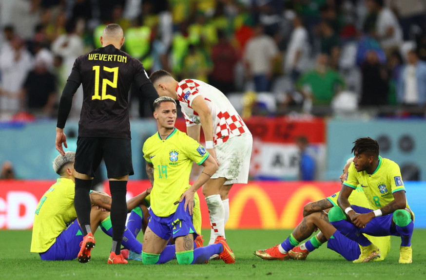 巴西互射十二碼不敵克羅地亞，延續世盃八強過不到歐洲隊魔咒。Reuters