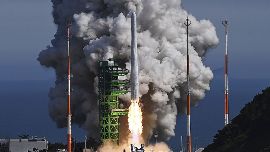 南韓「世界」號火箭成功發射。AP圖
