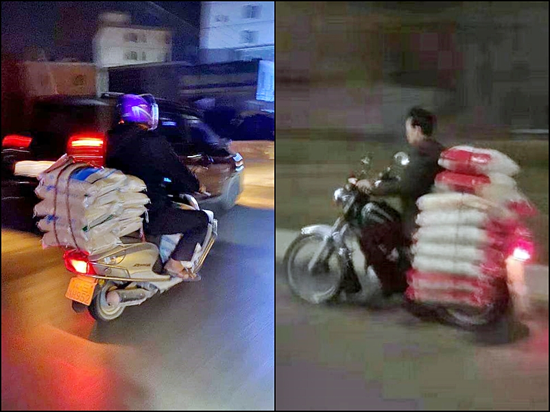 有內地民眾搶購大米。網圖