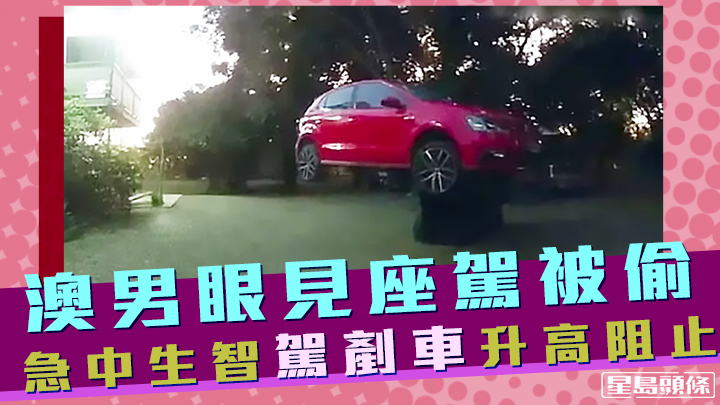 澳洲一男子急中生智，利用剷車升起座駕阻止賊人偷走。網上影片截圖