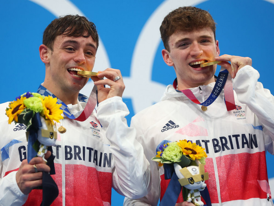 英國跳水選手Thomas Daley及Matty Lee。路透社圖片