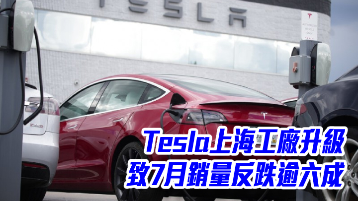 Tesla上海工廠升級致7月銷量反跌逾六成