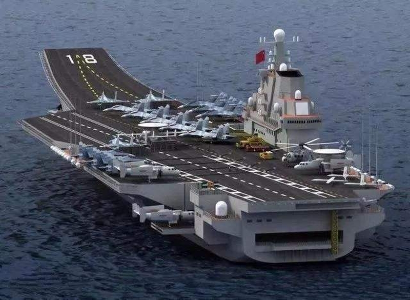 中國首艘自製航空母艦編號002號。(資料圖片)
