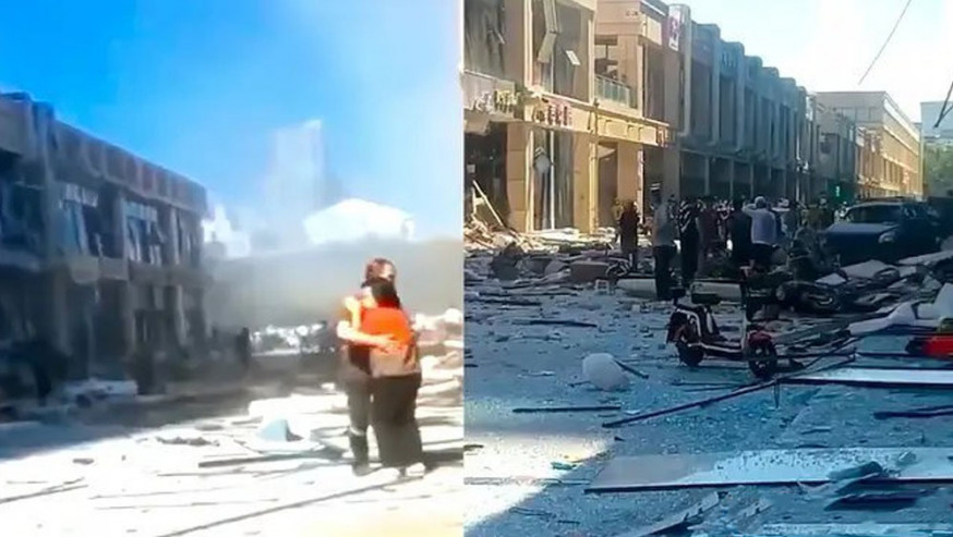 河北燕郊有商鋪發生爆炸，多家門店碎片四濺有人受傷。