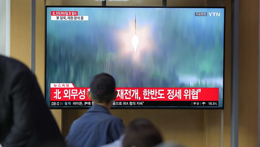 北韓今晨再發射2枚短程彈道導彈。AP