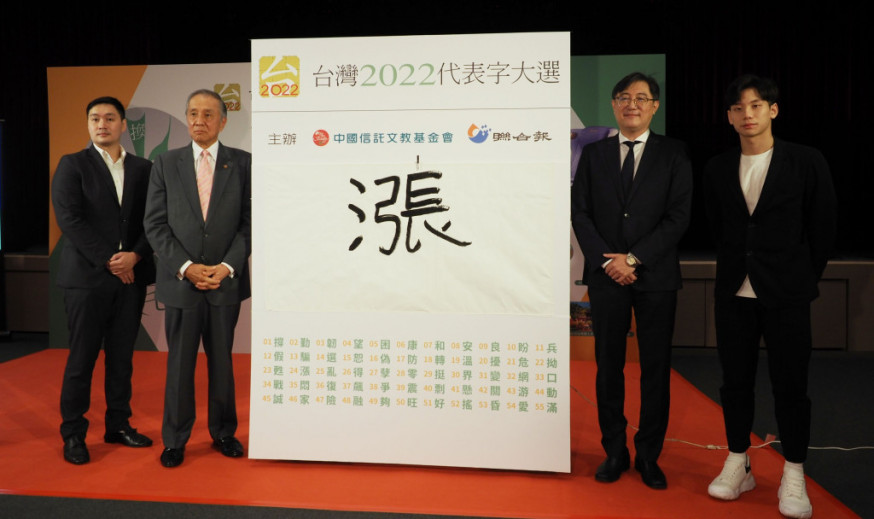 台灣2022代表字「漲」。