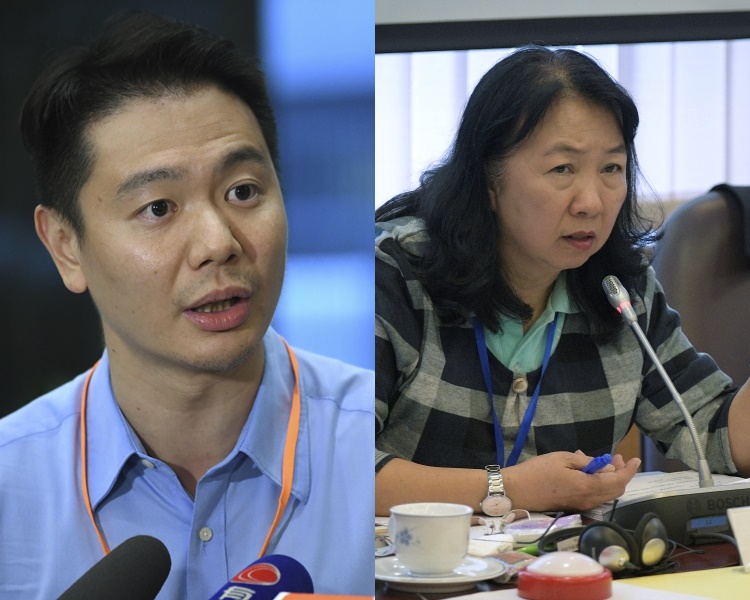 周浩鼎(左)斥鄭麗琼(右)在社交平台分享警員私隱不道德。 資料圖片