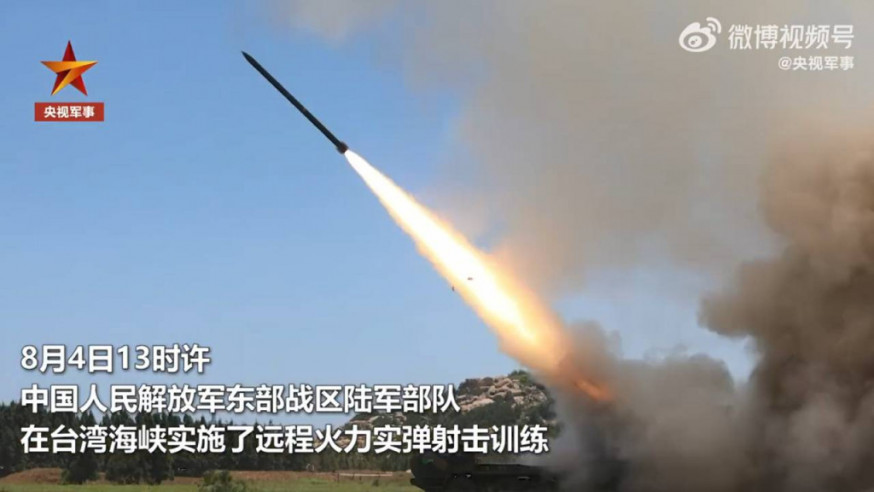 央視報道展示導彈發射畫面。央視