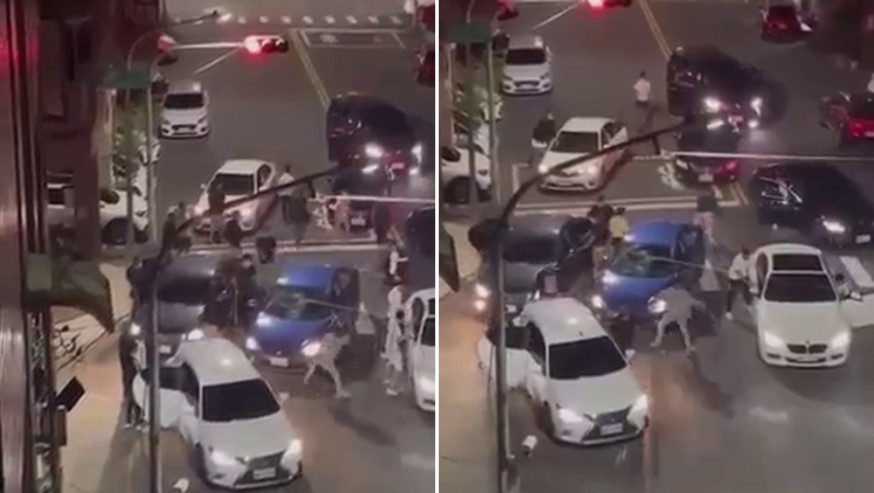 高雄街頭1車被7車圍攻被砸毀,男司機一度被擄,警方指疑與毒品糾紛有關。