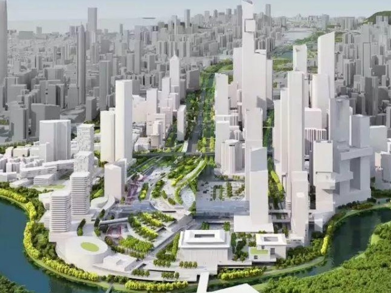 深圳政府有意重新規劃商業區及羅湖口岸範圍,圖為設計模型。