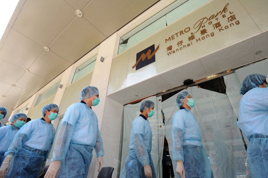 灣仔維景酒店一度被下令隔離。資料圖片
