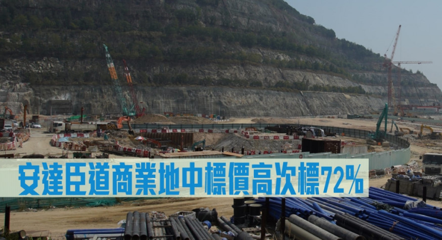 安達臣道商業地中標價高次標72%。