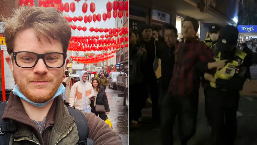 BBC記者採訪上海示威被捕，外交部回應指他無表明記者身分。
