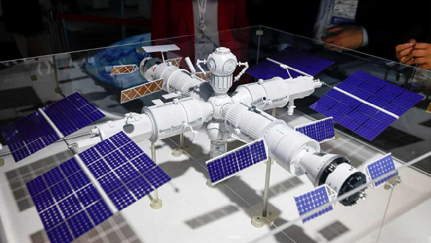 俄羅斯公開自家太空站模型。網圖