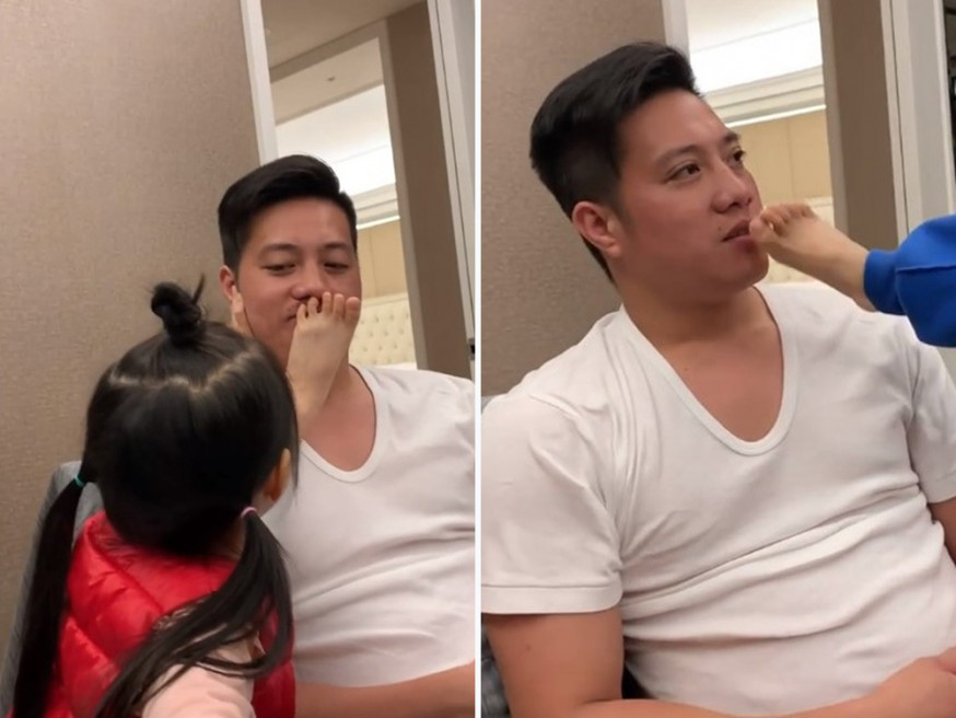 台網民分享趣事,女兒腳趾插進鼻窿都無問題,兒子照做父親即叫走開:「你很臭!」