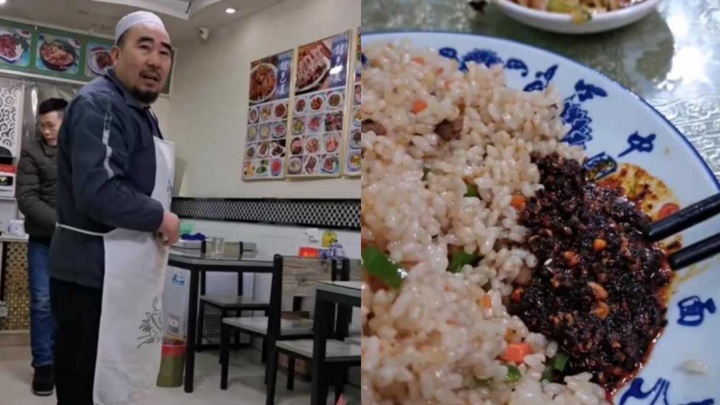 安徽一名男子疑因在炒飯加太多辣椒油，被食店老闆趕走。網上圖片