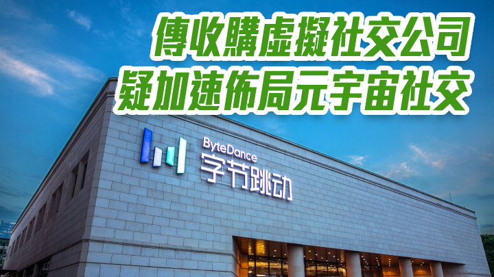 傳字節跳動收購虛擬社交公司 疑加速佈局元宇宙社交