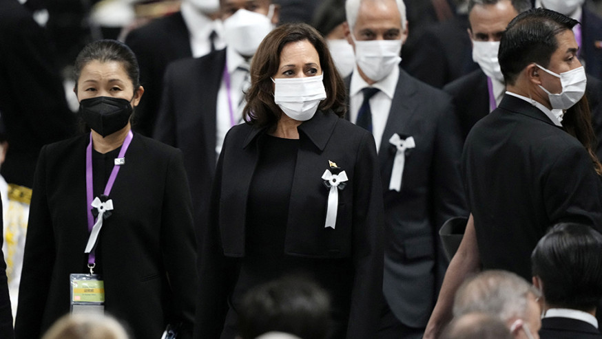 美國副總統賀錦麗出席安倍國葬。路透