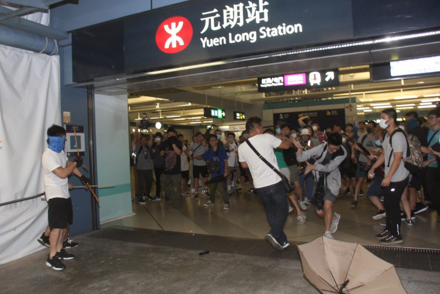 元朗7月21日發生暴力襲擊事件。 資料圖片