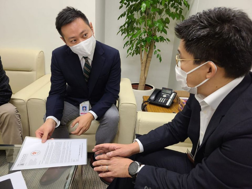 霍啟剛與新任民政事務局局長徐英偉會面。霍啟剛FB圖片