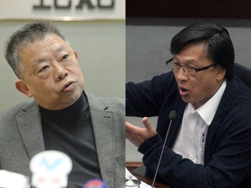 平機會主席朱敏健(左)就何君堯(右)言論收到約30宗查詢。資料圖片