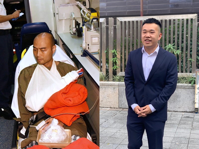 左:受傷警員、杜啟華。