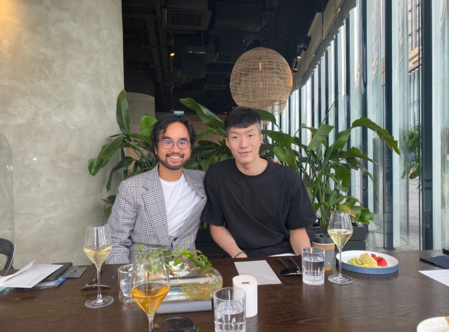 鄭志剛(左)與張家朗聚餐。張家朗IG截圖