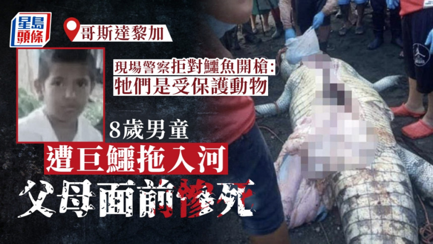 8歲童父母面前遭巨鱷扯丟頭顱慘死 屍體被拖走 村民開膛暴獸找回殘骸