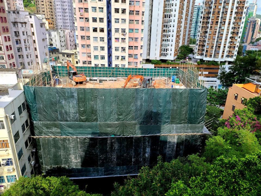 義德樓因重建正進行清拆。梁詠詩FB圖片