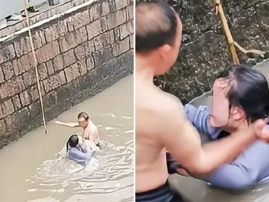 溫州一名跳河輕生女子與施救者水中互毆,原來二人是父女關係。