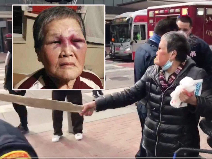 三藩市遇襲婆婆捐出7百多萬捐款,協助打擊種族歧視。(網圖)