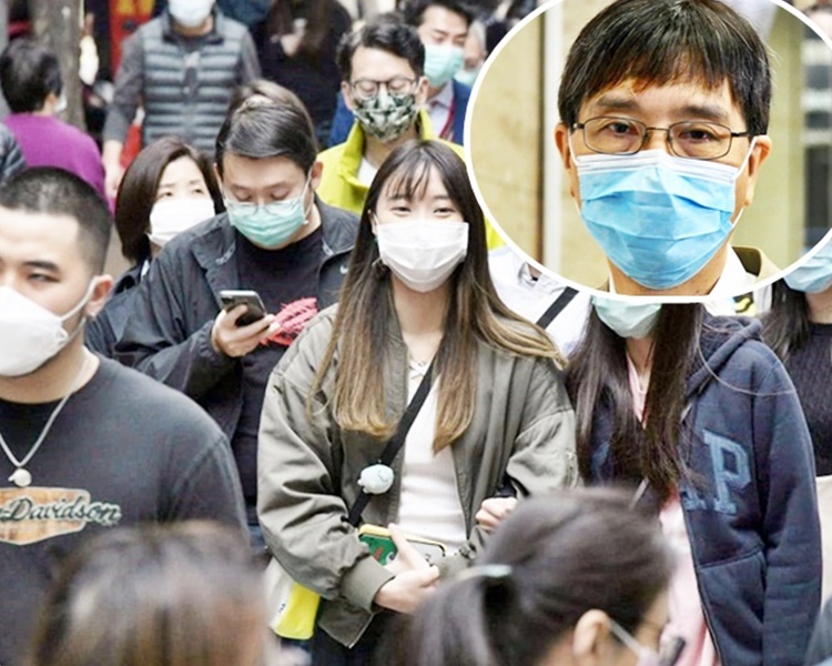袁國勇(小圖)指病毒透過飛沫傳染,因此所有措施均可逐步放寬,唯獨戴口罩不可以。資料圖片