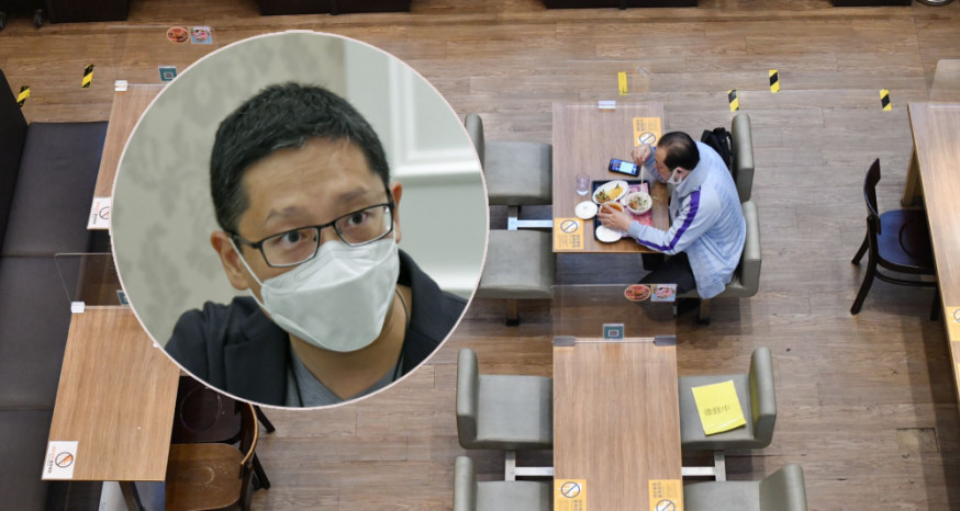 不少食肆己安裝隔板防止飛沫傳播,黃傑龍相信巿民已習慣這一設計。(資料圖片)